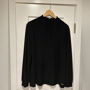 Anne Klein Elegant Black Long Sleeve Blouse